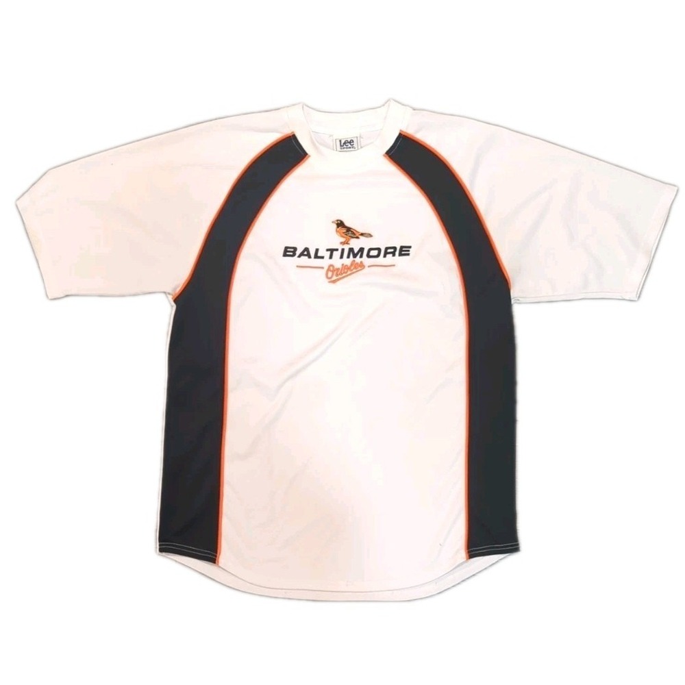 Vtg Lee Sport Men XL Baltimore Orioles Shirt Short Sleeve Jersey Logo Sportscore